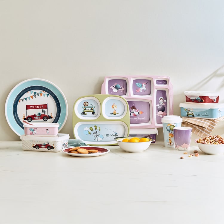 Slate Kids Car Melamine Printed Dinner Plate - 27cm