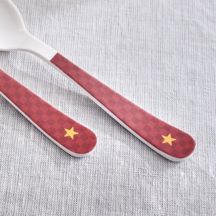 Slate Kids Car 2Pcs Melamine Printed Spoon and Fork Set