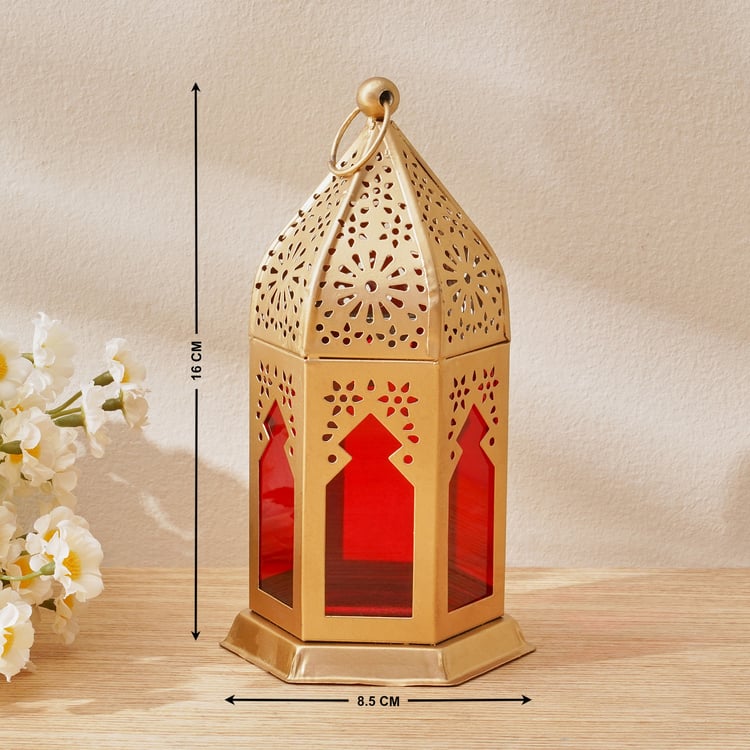 Salsa Moroccan Glass and Metal Lantern