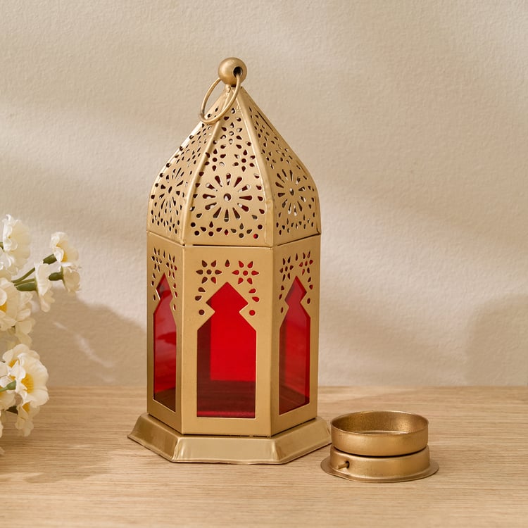 Salsa Moroccan Glass and Metal Lantern