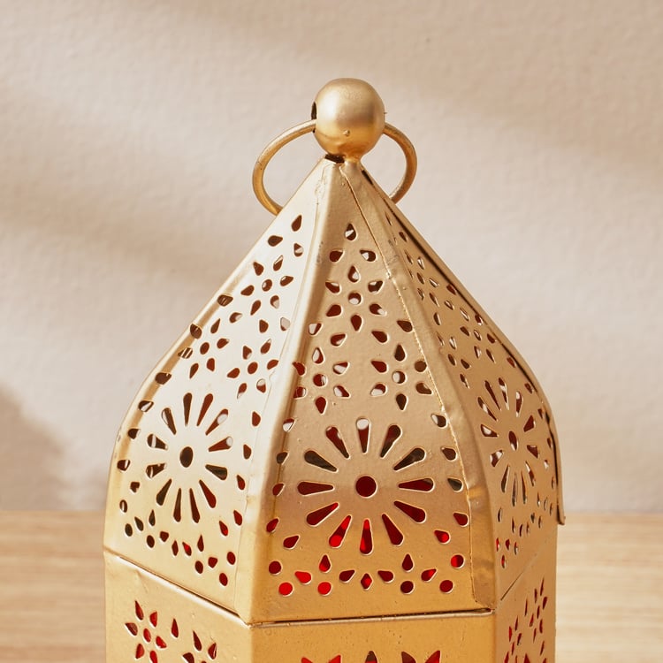 Salsa Moroccan Glass and Metal Lantern