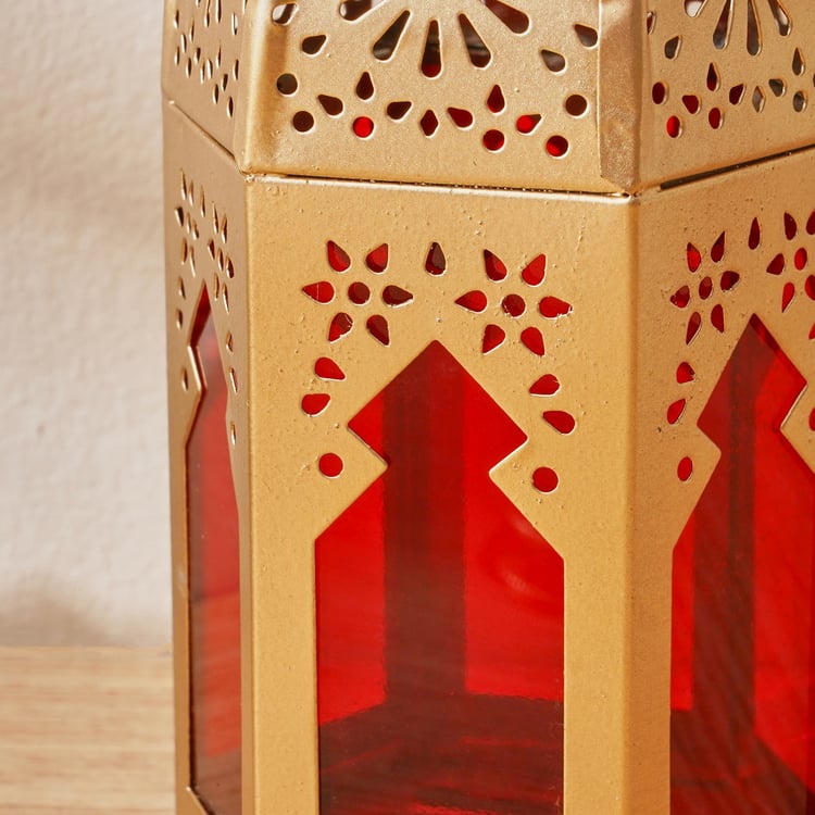 Salsa Moroccan Glass and Metal Lantern