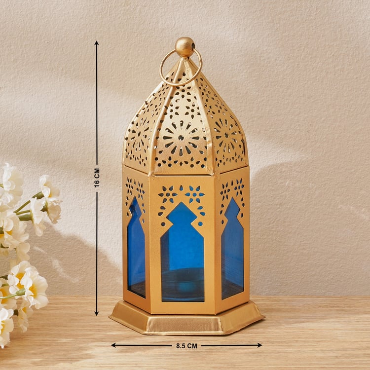Salsa Moroccan Glass and Metal Lantern