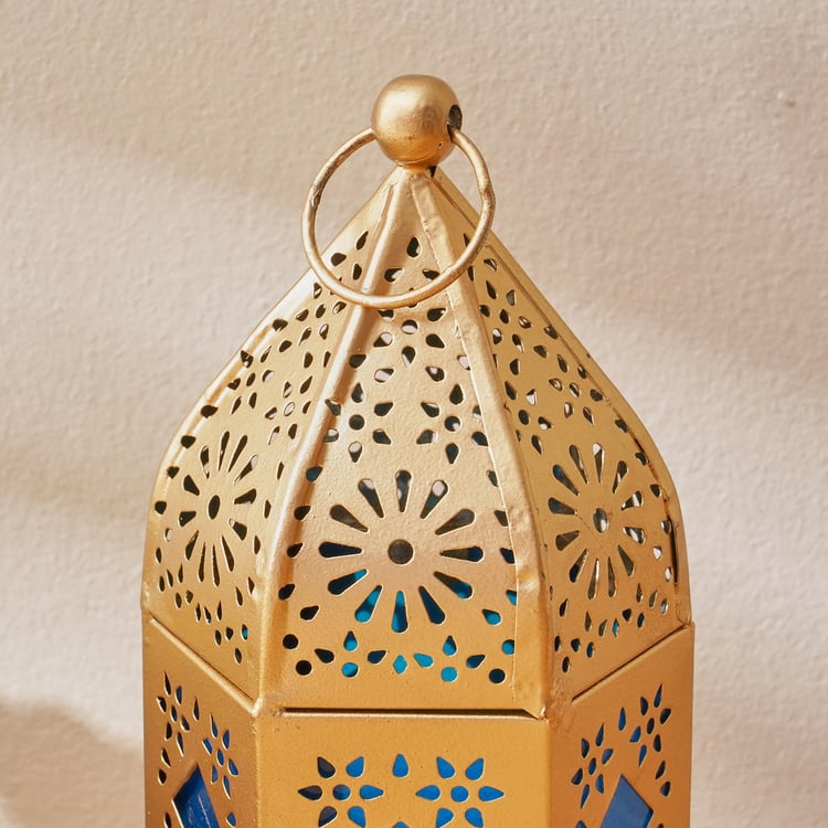 Salsa Moroccan Glass and Metal Lantern