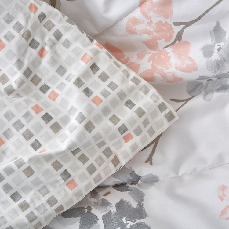 Oxford Rosette Cotton Printed Reversible Double Comforter