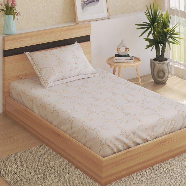 Oxford Amber Cotton 200TC Floral Print 2Pcs Single Bedsheet Set