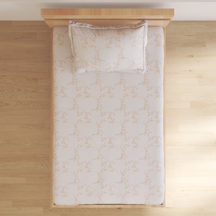 Oxford Amber Cotton 200TC Floral Print 2Pcs Single Bedsheet Set