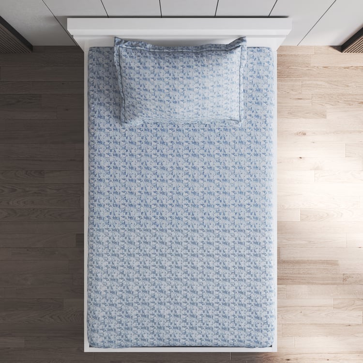Oxford Frost Cotton 200TC Printed 2Pcs Single Bedsheet Set