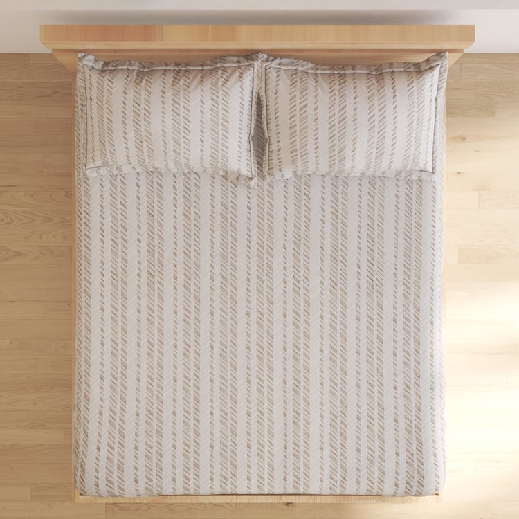 Oxford Herring Cotton 200TC Printed 3Pcs Super King Bedsheet Set