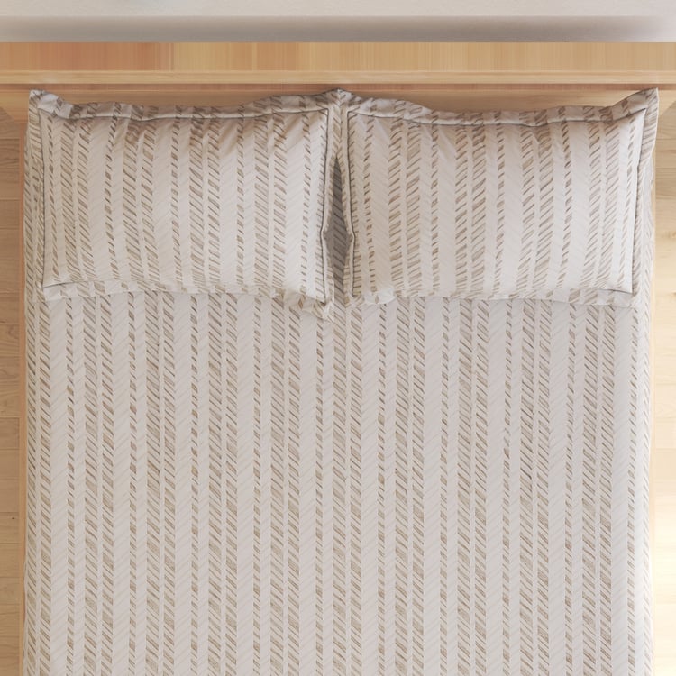 Oxford Herring Cotton 200TC Printed 3Pcs Super King Bedsheet Set