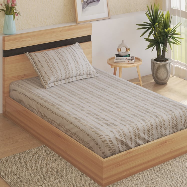 Oxford Herring Cotton 200TC Printed 2Pcs Single Bedsheet Set