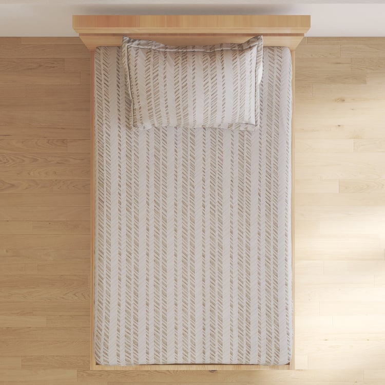 Oxford Herring Cotton 200TC Printed 2Pcs Single Bedsheet Set