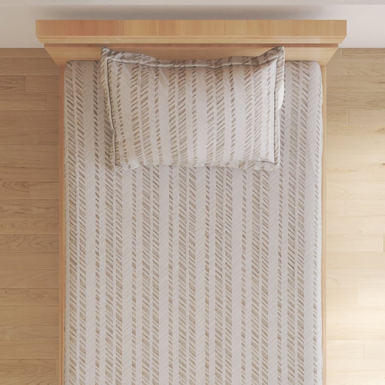 Oxford Herring Cotton 200TC Printed 2Pcs Single Bedsheet Set