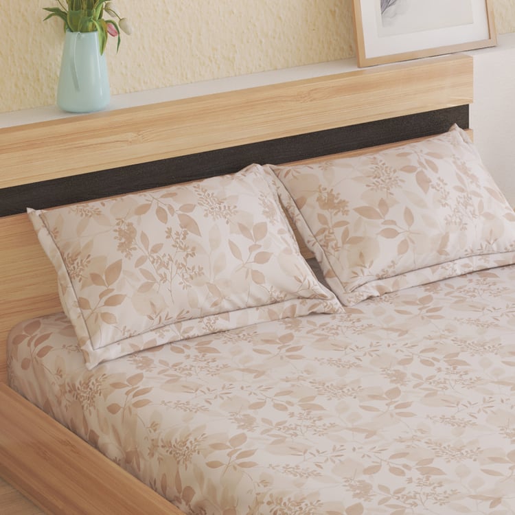 Oxford Petals Cotton 200TC Printed 3Pcs Super King Bedsheet Set