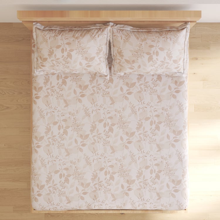 Oxford Petals Cotton 200TC Printed 3Pcs Super King Bedsheet Set