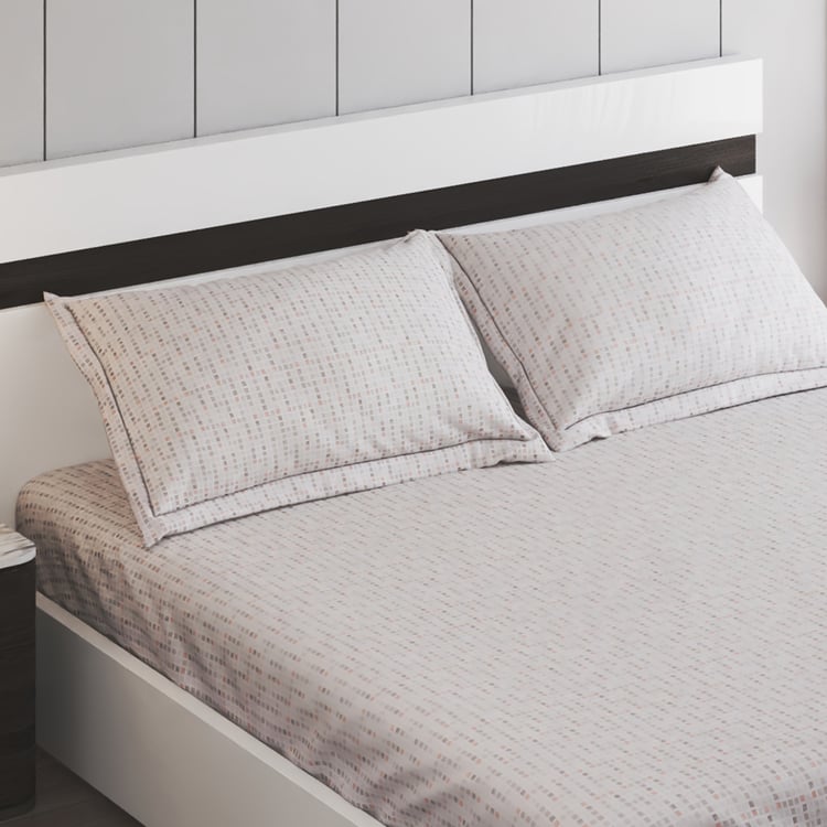 Oxford Pixel Cotton 200TC Geometric Print 3Pcs Super King Bedsheet Set