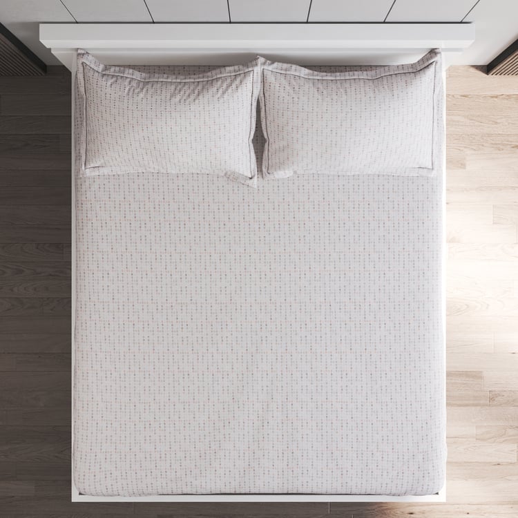 Oxford Pixel Cotton 200TC Geometric Print 3Pcs Super King Bedsheet Set