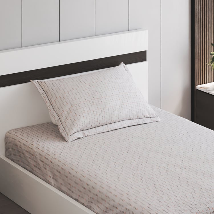 Oxford Pixel Cotton 200TC Geometric Print 2Pcs Single Bedsheet Set