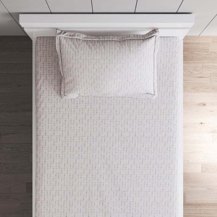Oxford Pixel Cotton 200TC Geometric Print 2Pcs Single Bedsheet Set