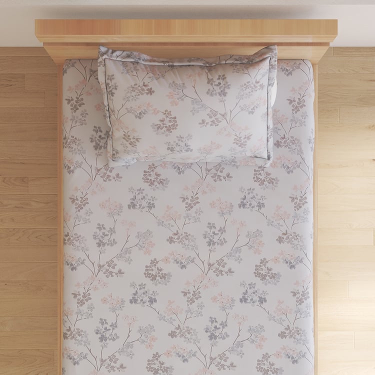 Oxford Rosette Cotton 200TC Floral Print 2Pcs Single Bedsheet Set