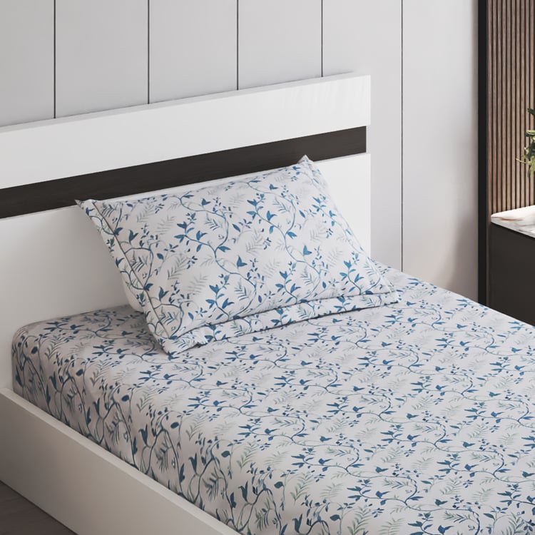 Oxford Sprig Cotton 200TC Printed 2Pcs Single Bedsheet Set