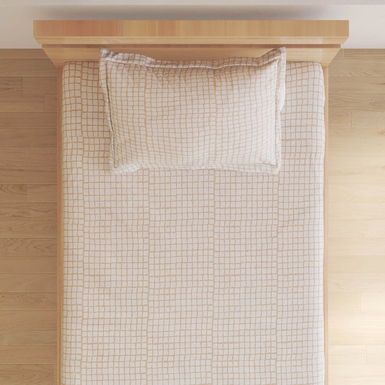 Spinel Zima 2Pcs Checked Single Bedsheet Set