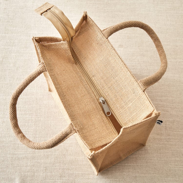 Livia Munch Jute Cutlery Print Lunch Bag