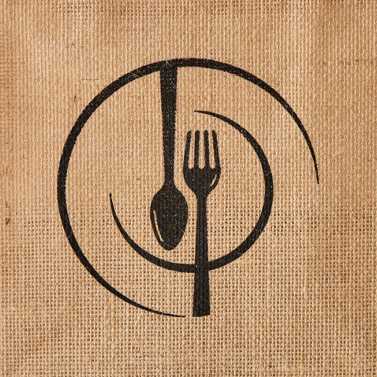 Livia Munch Jute Cutlery Print Lunch Bag