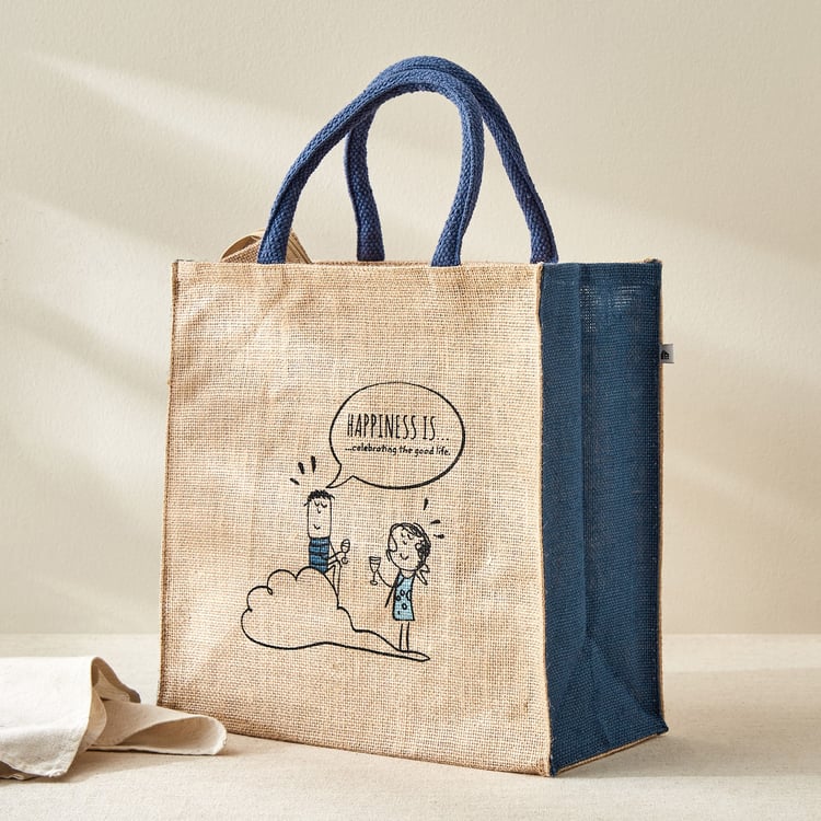 Livia Munch Happiness Is Jute Lunch Bag