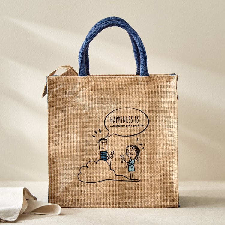 Livia Munch Happiness Is Jute Lunch Bag