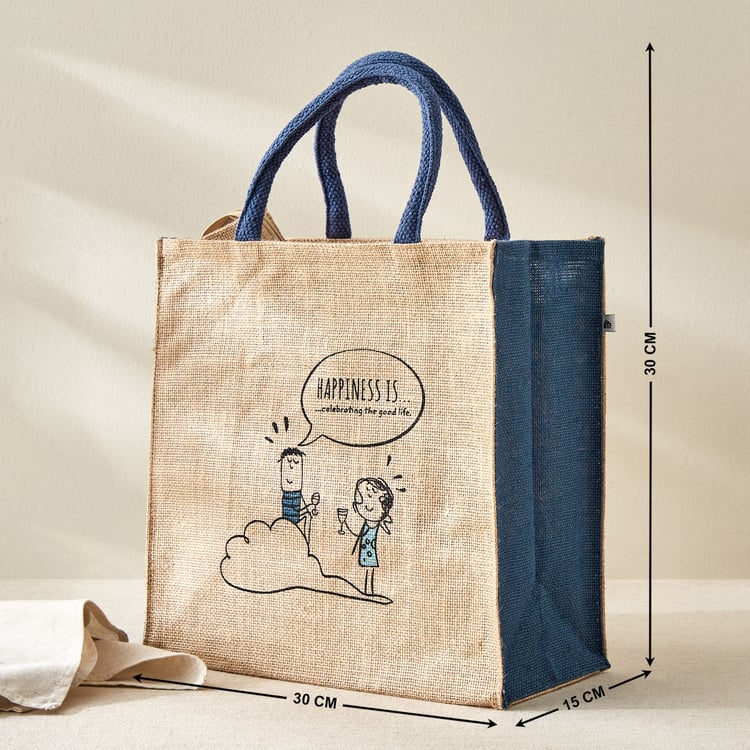 Livia Munch Happiness Is Jute Lunch Bag