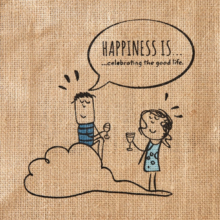 Livia Munch Happiness Is Jute Lunch Bag
