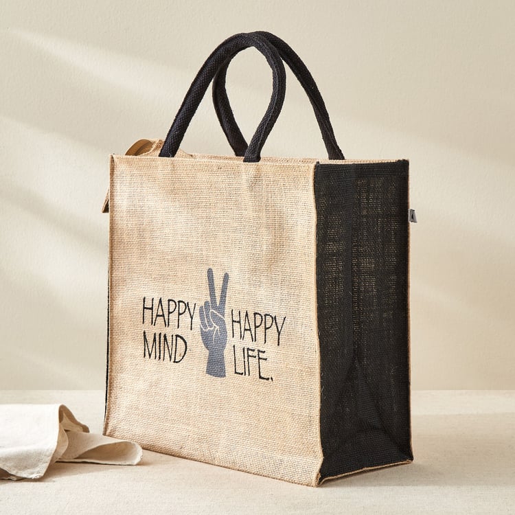 Livia Munch Jute Printed Lunch Bag