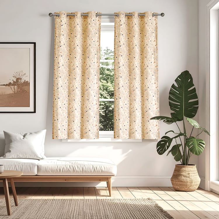 Saddle Alford Set of 2 Geometric Print Light Filtering Window Curtains