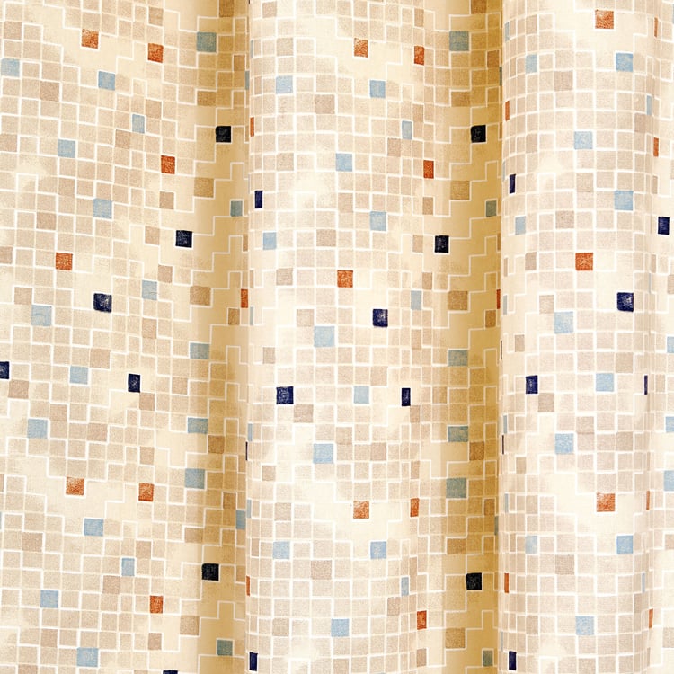 Saddle Alford Set of 2 Geometric Print Light Filtering Window Curtains