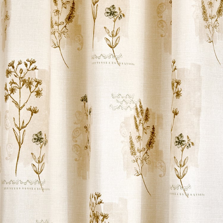 Saddle Elderwood Set of 2 Floral Print Light Filtering Door Curtains
