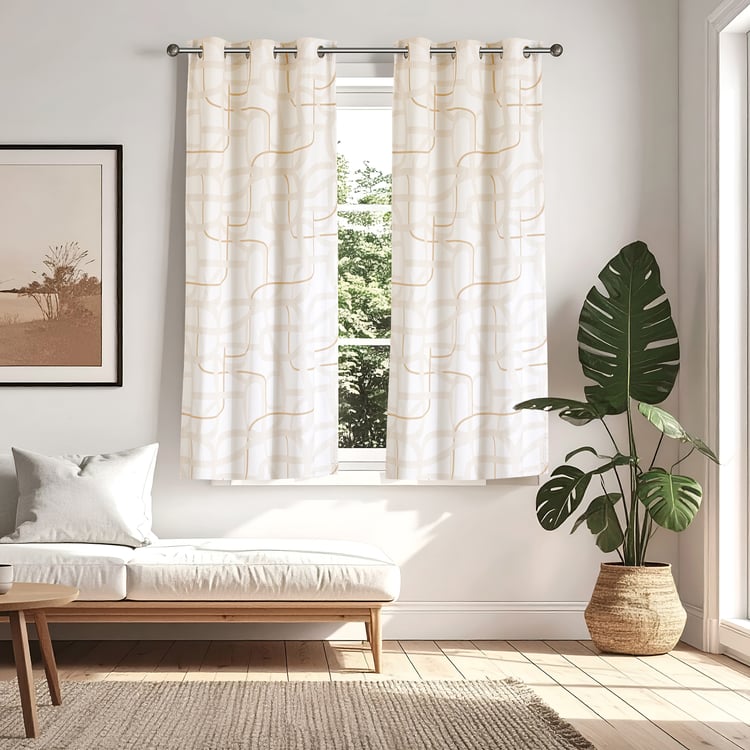 Saddle Fedo Set of 2 Floral Print Light Filtering Window Curtains