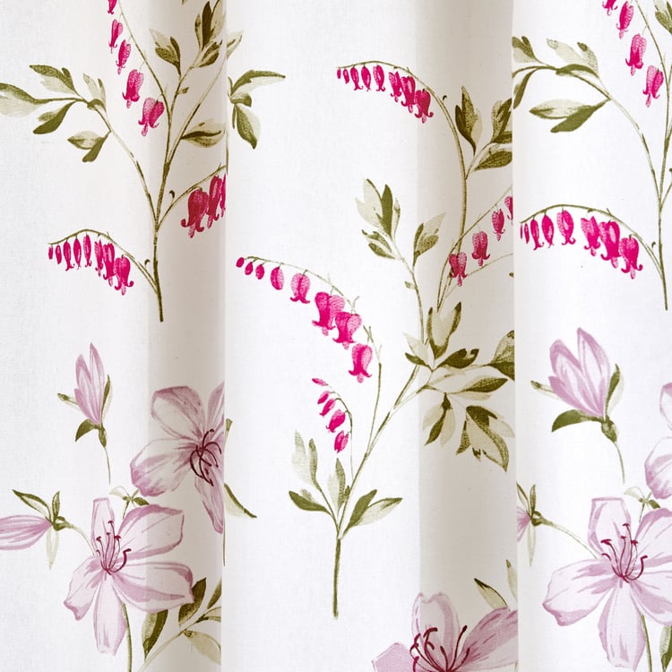 Saddle Stephanie Set of 2 Floral Print Light Filtering Door Curtains