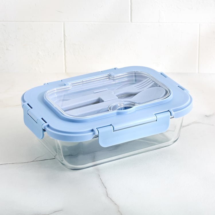 Korobka Meadow Glass Lunch Box with 2 Cutlery - 1050ml