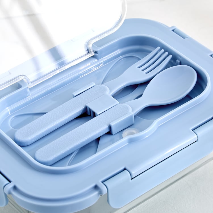 Korobka Meadow Glass Lunch Box with 2 Cutlery - 1050ml