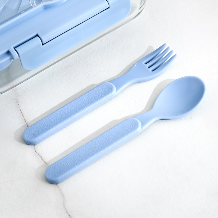 Korobka Meadow Glass Lunch Box with 2 Cutlery - 1050ml