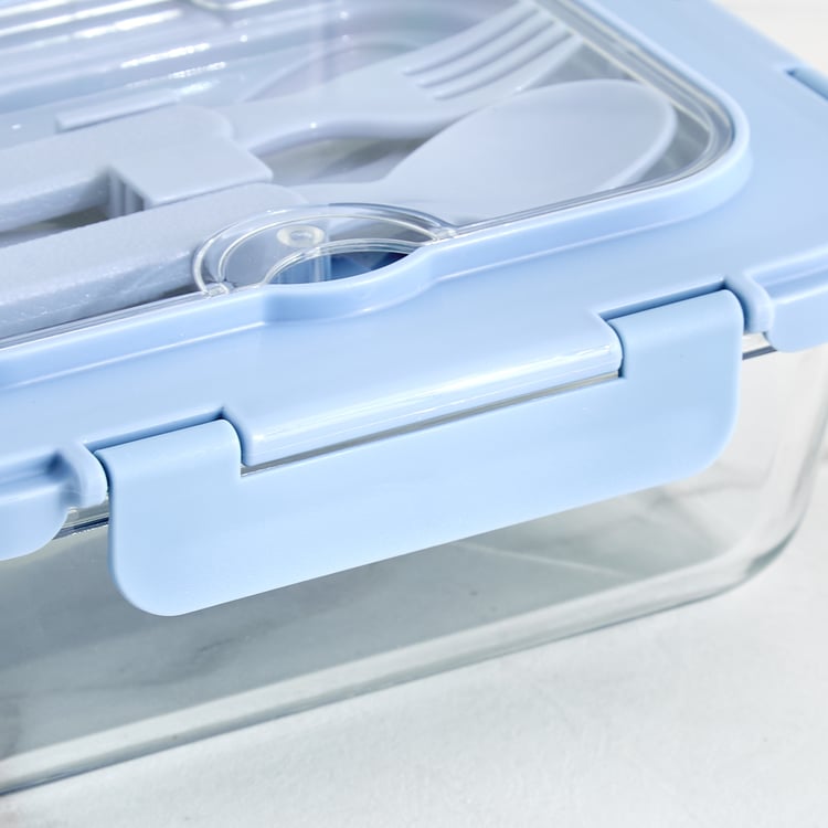 Korobka Meadow Glass Lunch Box with 2 Cutlery - 1050ml