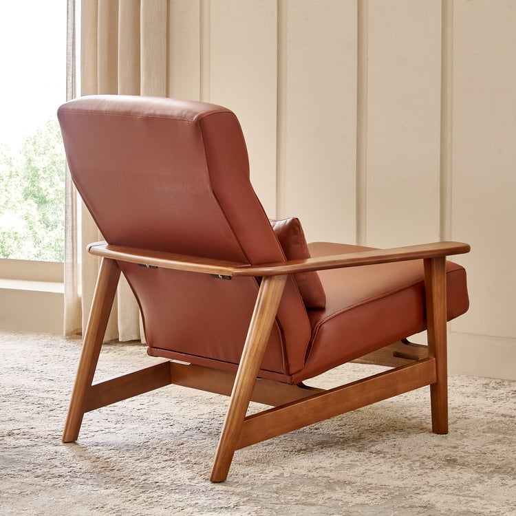 Amanda Half Leather Accent Chair - Tan