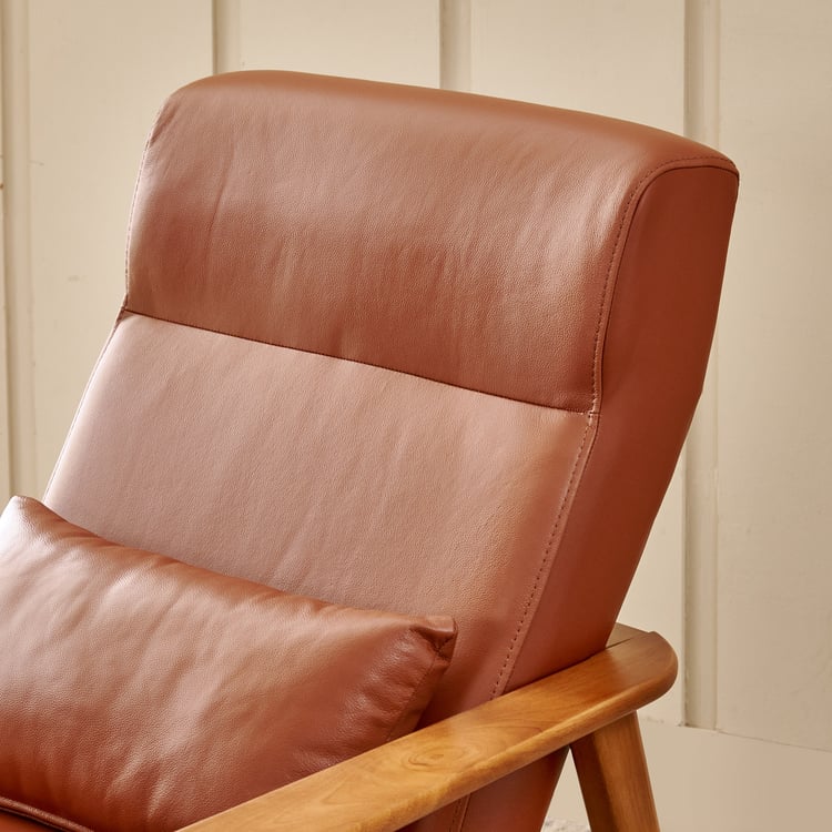 Amanda Half Leather Accent Chair - Tan