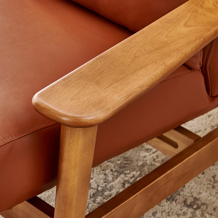 Amanda Half Leather Accent Chair - Tan
