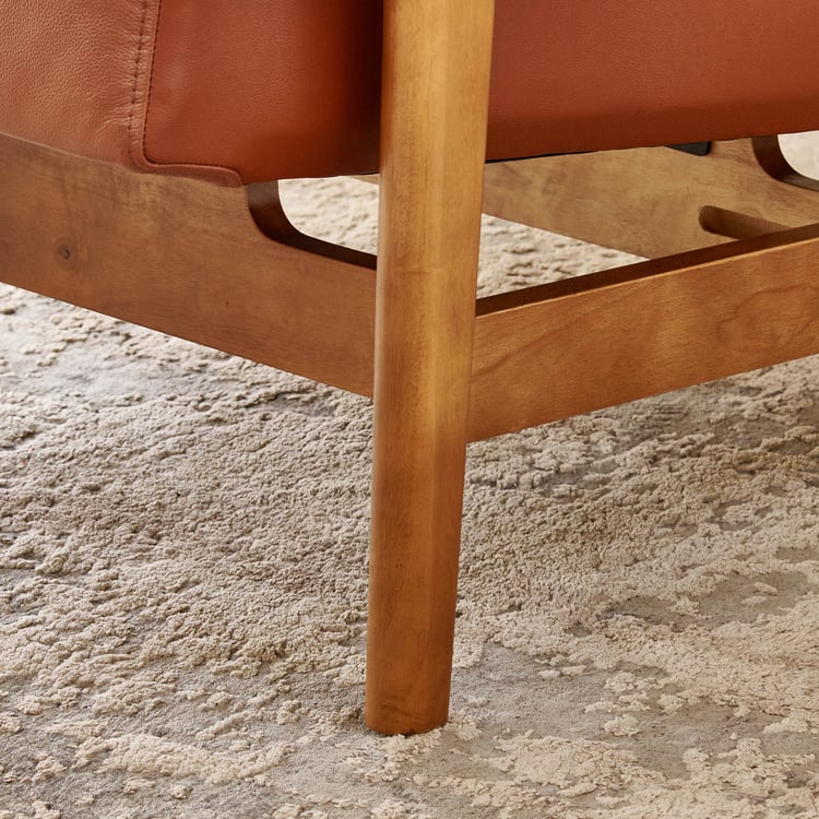 Amanda Half Leather Accent Chair - Tan