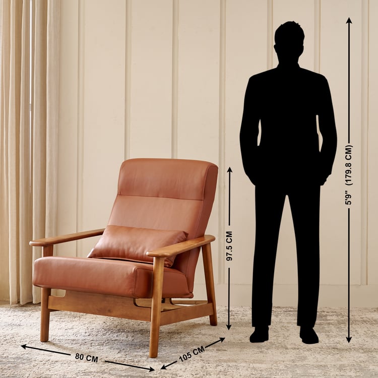 Amanda Half Leather Accent Chair - Tan