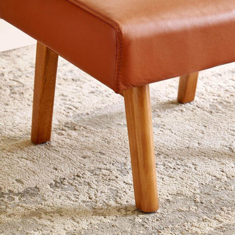 Amanda Half Leather Foot Stool - Tan