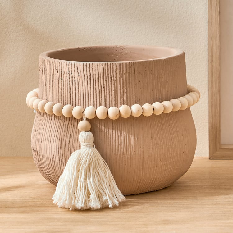 Oyster Ornira Ceramic Planter with Beads