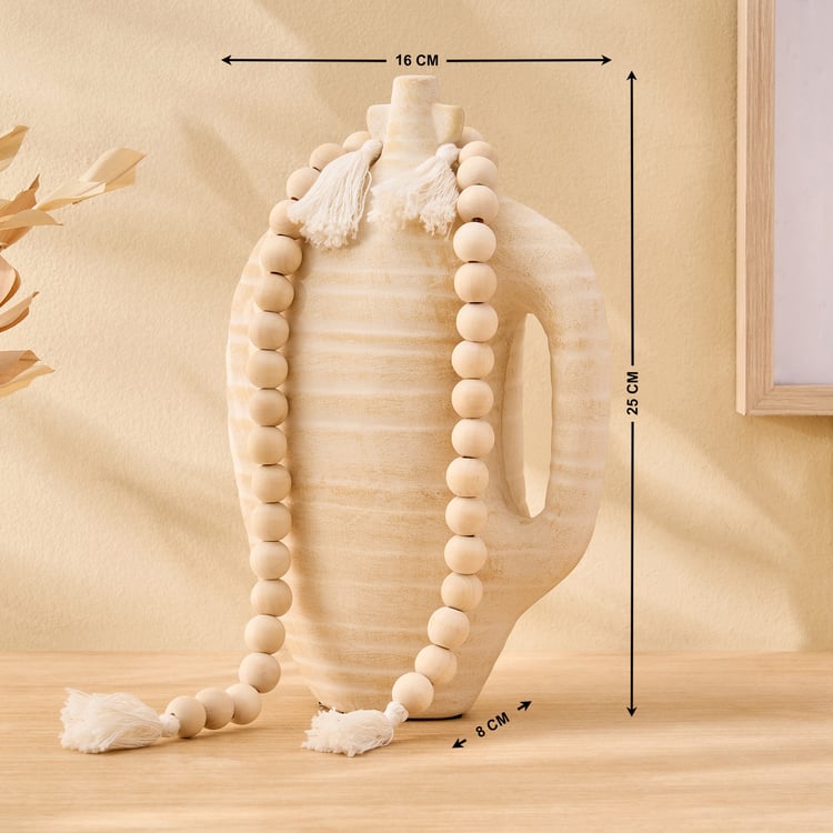 Oyster Ornira Ceramic Table Accent with Beads